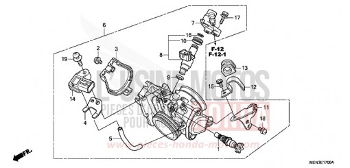 CORPS DE PAPILLON CRF450RC de 2012